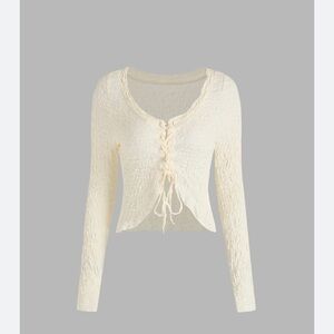 Cider Cream Lace-Up Women's Top